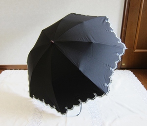 ラルフローレン　晴雨兼用折りたたみ日傘 　傘袋付　ブラック　used　京都伊勢丹購入　美品