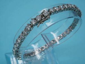 【1010】CZ シルバー925 テニスブレスレット 長さ約18cm silver925 TIA