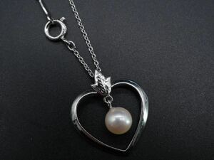 【1432】MIKIMOTO ミキモト あこや アコヤ 本真珠 パール SILVER シルバー ネックレストップ ペンダントトップ 長さ約40cm TIA