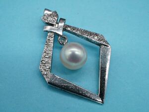 【681】MIKIMOTO ミキモト 本真珠 パール SILVER シルバー ネックレストップ ペンダントトップ TIA