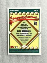 アラン　トランメル（Alan Trammell）　GAME USED BAT CARD topps MLB デトロイト　タイガース　バット　カード　トラメル_画像2