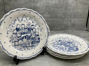 1A67 NIKKO FINE TABLEWARE ニッコー プレート5枚セット 大皿 ディナープレート 直径約29㎝ お皿 絵皿 くま 熊 くまさん 洋食器