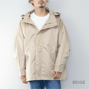 【即落送料込み】カラー:BEIGE サイズ:M ヘビーツイル ドルマンスリーブ パーカー アウトドア以外でも通勤通学の防寒ショートコートに最適