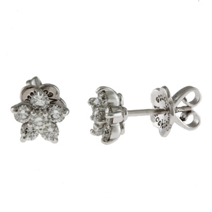  Ponte Vecchio earrings 18 gold K18 white gold diamond lady's Ponte Vecchio used beautiful goods 