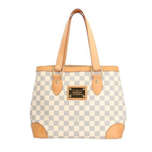 ルイヴィトン ハムステッドPM ダミエアズール トートバッグ ダミエアズールキャンバス N51207 ホワイト レディース LOUIS VUITTON 中古_画像1