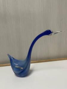 イタリア CENEDESE MURANO GLASSムラーノ白鳥置物