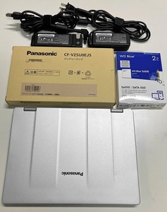 中古：CF-RZ8/ i7-8500Y / RAM 16GB / SSD 2TB(M.2 SATA) /LTE 箱なし　純正ACアダプタ2個　予備バッテリ付