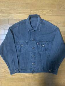 80s Levi's リーバイス 70507-0270 ブラック デニムジャケット 先染め ブラック USA製 ヴィンテージ ボタン裏刻印777 gジャン 黒 xl 48