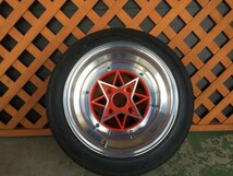 【復刻　スターシャーク】　14×8J　-13　14×9J　-26　4Ｈ-114.3　レッド（赤）　175/60Ｒ14　タイヤセット_画像5