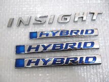 ★希少 インサイト INSIGHT ハイブリッド×3 ZE4? HONDA 車種＆型式不明 ロゴ エンブレム 4点 旧車 中古_画像1