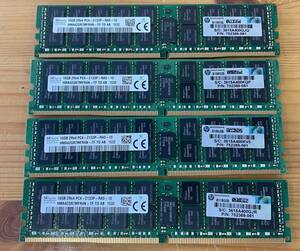 4個セット計64GB SK hynix HP 752369-081 HMA42GR7MFR4N 16GB 2Rx4 PC4-2133P DDR4 ECC REG メモリ サーバー用 726719-B21 Gen9用
