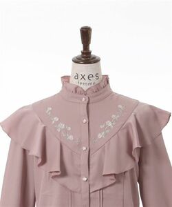 新品★axes femme　ローズ刺繍フリルブラウス　ピンク　アクシーズ 薔薇 量産型 地雷系 