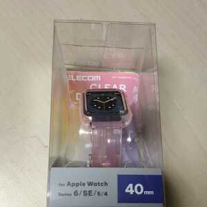 □ELECOM Apple Watch 40mm 用 ソフトバンパーバンド一体型 クリアピンク：AW-20SBBUPNC