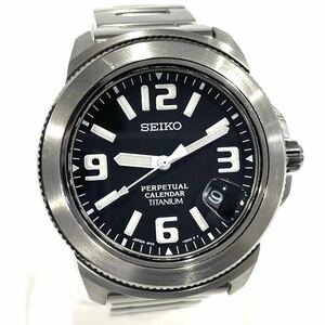 SEIKO セイコー パーペチュアルカレンダー クォーツ 腕時計 ミリタリー チタン 8F32-0350 メンズ チタニウム 送料無料