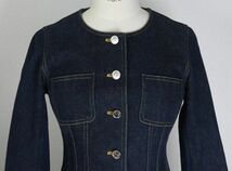 VINTAGE 96P CHANEL シャネル ココマーク コインボタン デニム ジャケット 34 DENIM JACKET フランス製 b7520_画像2