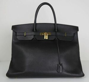 HERMES エルメス バーキン40 □B刻印 gold金具 black バッグ b7692