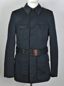 GUCCI グッチ シェリーライン ミリタリー コットンサテン ブラック ミリタリー ジャケット 48 military jacket black 袖裏 GG b7502