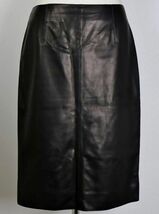 HERMES エルメス ラム レザー スカート 38 黒 フランス製 b7108_画像1