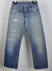 LEVI'S 501XX リーバイス 片面タブ レザーパッチ 均等V デニム パンツ ループずれ 実寸 W28.3L27 Jeans denim pant b7565