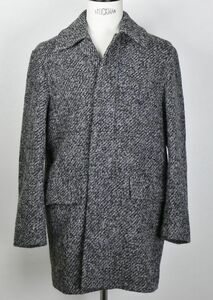 17AW JIL SANDER ジルサンダー ループ ツイード 比翼 ステンカラーコート 44 b7325