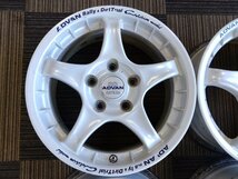 ADVAN アドバン ＲＣ ホワイト ラリー ダートトライアル 15×6.5J 5穴 114.3 インセット+45 4本セット　4本　　中古品〔H112〕_画像2