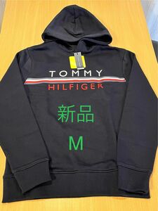 新品 M トミーヒルフィガー パーカー　ネイビー トミー ヒルフィガー スウェット Tommy Hilfiger