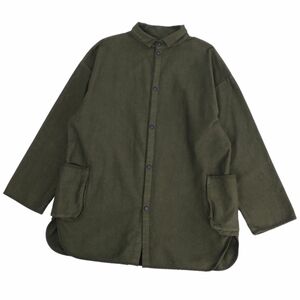 美品 ポーター クラシック PORTER CLASSIC シャツ ジャケット モールスキン ロングスリーブ トップス メンズ 3 グリーン cf01dl-rm18e26698