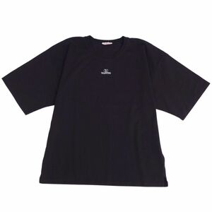 美品 ヴァレンティノ VALENTINO Tシャツ カットソー 半袖 ショートスリーブ ロゴプリント トップス メンズ 3XL ブラック cf01me-rm05f08344
