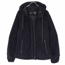 ディーゼル DIESEL ジャケット ジャンパー フード フーディー ジップアップ ナイロン アウター メンズ L ブラック cf01oo-rm11f08474_画像2