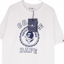 未使用 コーチ COACH Tシャツ BAPE A BATHING APE カットソー ショートスリーブ 半袖 コットン トップス L ホワイト cf01me-rm05c14262_画像2