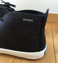 ★未使用 SPERRY/トップサイダー 黒/Black シンプルデザイン ミドルスニーカー 黒・白 モノトーン チャッカ デザートブーツ size8★_画像7