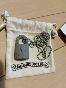 未使用　CHROME HEARTS クロムハーツ 新品 2023年 南京錠 ラバー ネックレス ボールチェーン グレー