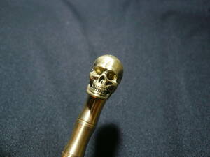 ドクロ 頭蓋骨 ボールペン 真鍮製ボールペン☆ドクロ、スカル、頭蓋骨、髑髏☆