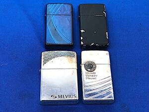 12/153【動作確認のみ】ZIPPO　ジッポー　オイルライター　まとめ　４点　メビウス　MEVIUS　マイルドセブン　BLUE WINDY PARK