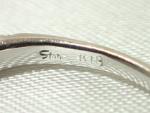 23415[TS]STAR JEWELRY スタージュエリー/K18 ホワイトゴールド 0.11ｃｔ ダイヤモンド リング/１１号_画像5