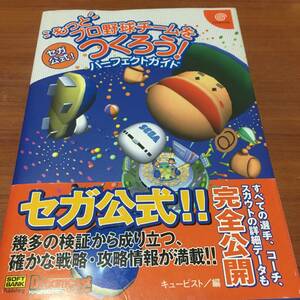 もっとプロ野球チームをつくろう　セガ公式　パーフェクトガイド　　初版、ハガキ、チラシ、帯付属