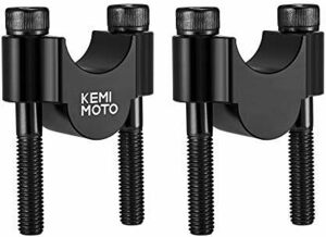 ブラック KEMIMOTO ハンドルポスト バイク 20mmアップ スタンダードバー 汎用 ハンドルバー ライザー φ22.2m