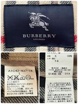 【未使用級】 希少色 定価24万 BURBERRY LONDON バーバリー ダッフルコート ノバチェック グリーン 緑 牛革 フード ロング 肉厚 メルトン_画像9