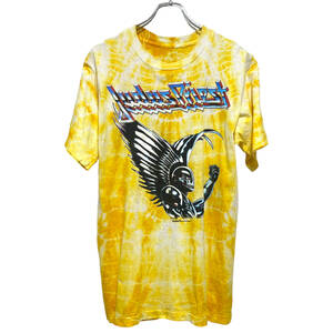 Judas Priest ジューダスプリースト タイダイ Tシャツ M程度 イエロー メンズ バンドTシャツ 90s ビンテージ 送料185円 23-1227