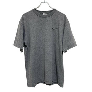 USA製 NIKE ナイキ ロゴ ワンポイント Tシャツ M グレー メンズ 白タグ 90s ビンテージ 送料185円 23-1227