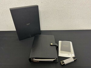 ほぼ未使用　A3　美品　Filofax　ファイロファックスEST 1921　システム手帳　ブラック　本革　レザー　元箱付　付属品有り　現状品