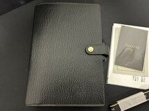 ほぼ未使用　A3　美品　Filofax　ファイロファックスEST 1921　システム手帳　ブラック　本革　レザー　元箱付　付属品有り　現状品_画像4