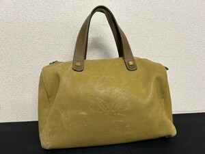 A3　LOEWE　ロエベ　ハンドバッグ　イエローカラー　ハンドバッグ　ミニボストンバッグ　ヴィンテージ　レザー　ブランドバッグ　現状品