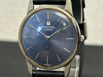 稼動品　UNIVERSAL GENEVE　ユニバーサルジュネーブ　ネイビー系文字盤　3103 048　842 101　手巻き　ボーイズ腕時計　ブランド腕時計_画像3