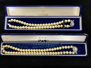 A3　パール　本真珠　ネックレス　約8㎜ 約7㎜　SILVER刻印　約40㎝　レディースアクセサリー　現状品