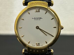 A3　LANCEL　ランセル　Ref.8602.01　ウォッチ　メンズ腕時計　ゴールドカラー　白文字盤　元箱付　ブランド腕時計　現状品