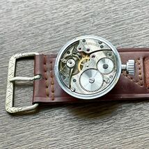 希少 ★ 精工舎 セイコー SEIKO 1930年代 モリス10型 戦前 24時表示2重ケース 琺瑯文字盤 スモセコ 手巻 動作品 検) 軍用 ミリタリー _画像7