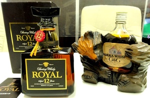 ☆古酒 SUNTORY/サントリー ROYAL ローヤル 12年 700ml 43%【箱付】＆特級 NIKKA/ニッカ G&G 380ml 43% 飾り台付 計2本 未開栓※税込価格☆