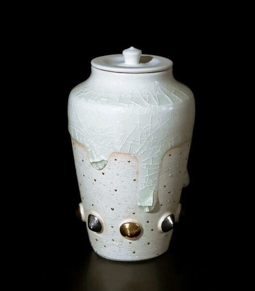 希少 美品 茶入 ツノ 白 茶道具 骨董 壺 水差 水器 茶釜 茶碗