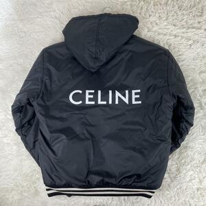 【美品】CELINE セリーヌ 21AW エディ期 背面ロゴ ブルゾンジャケット ナイロン 2W436495M ブラック 黒 44 M